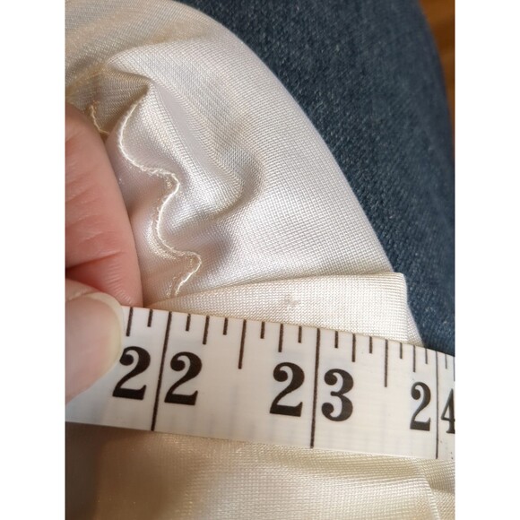 Vintage White Nylon Tricot Half Slip Side Slits S/ M W22-28 80s Embroidered - Picture 7 of 7